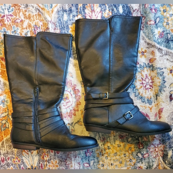 Madden Girl Shoes - Madden Girl - Faux Leather Boots EUC